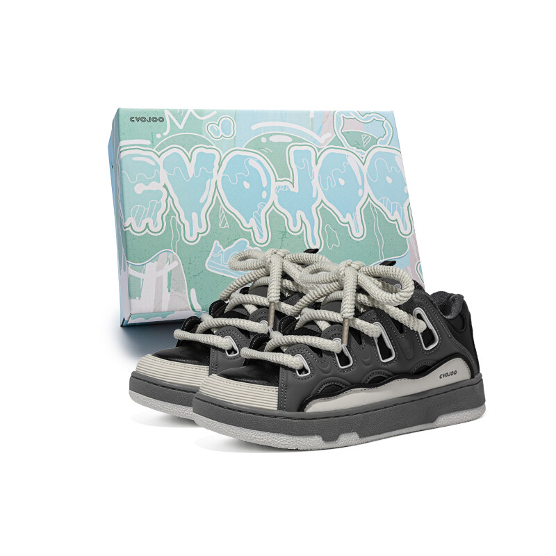 

Кроссовки CVOJOO Skateboarding Shoes Unisex Low-top Black, серый/черный