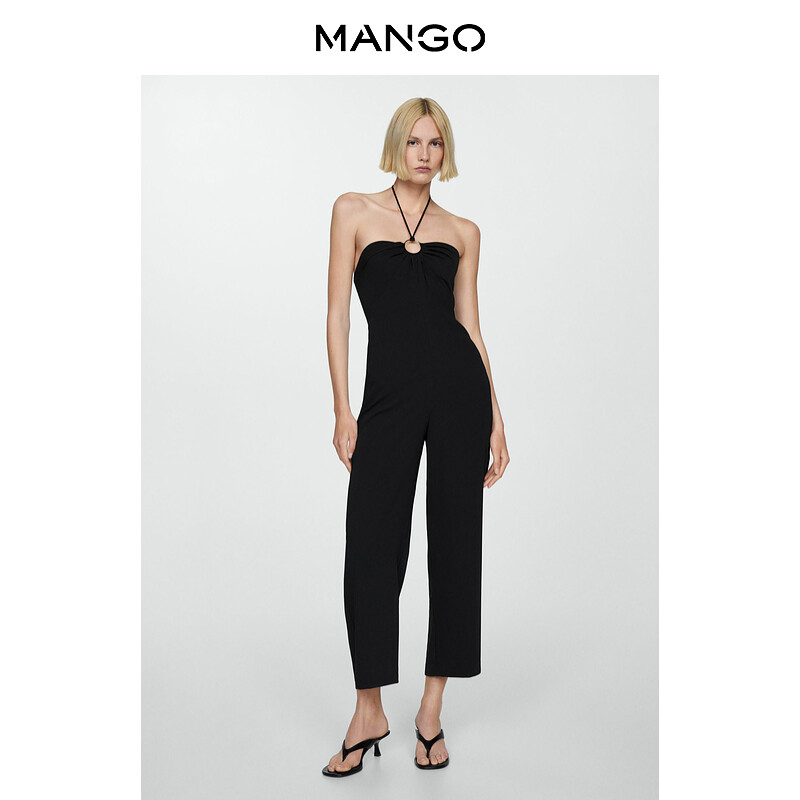 

Женский комбинезон Mango с открытой спиной, черный