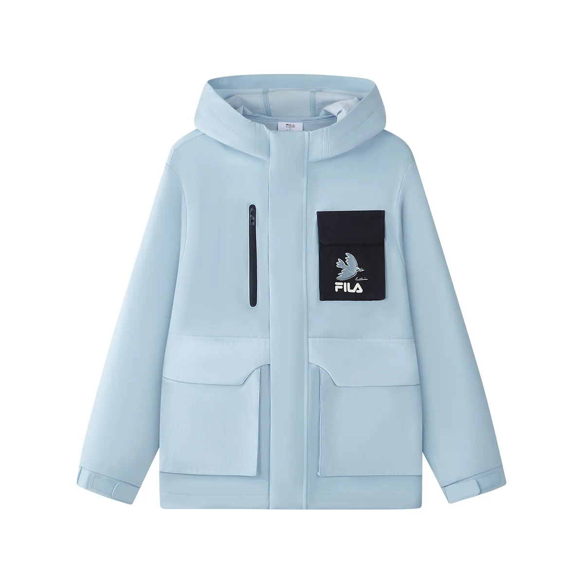 FILA KIDS Детское пальто из ткани кобальтово-синего цвета