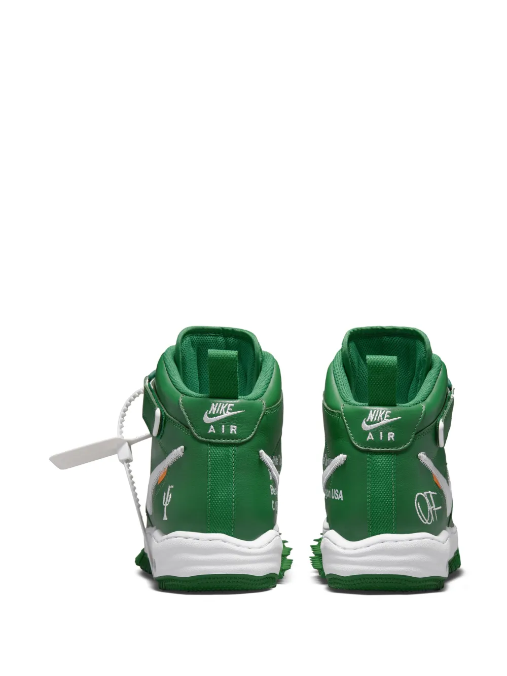 Кроссовки Air Force 1 Mid Pine Green Nike X Off-White, зеленый — фото 4