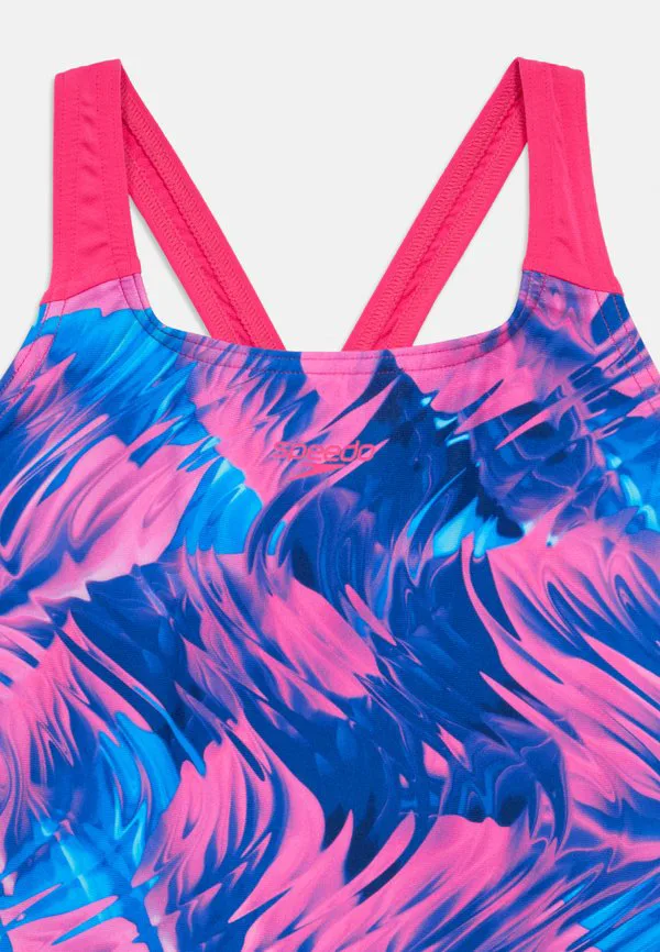 Детский купальник с цифровой отделкой и эффектом подтяжки спины. Speedo, Margarita Pink/Peacoat — фото 3