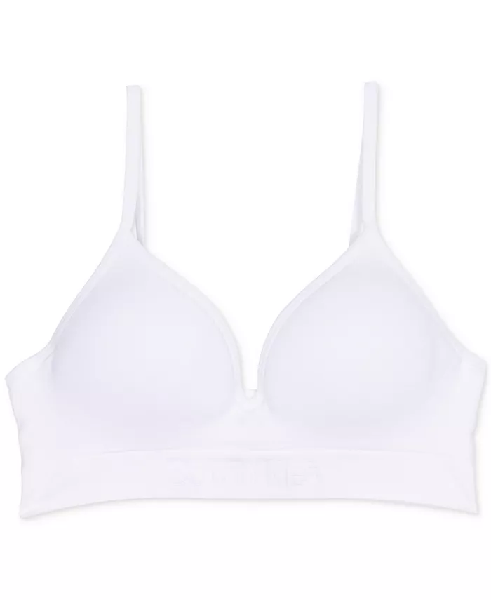 

Бюстгальтер бесшовный с рельефным узором Big Girls Hybrid Calvin Klein, белый