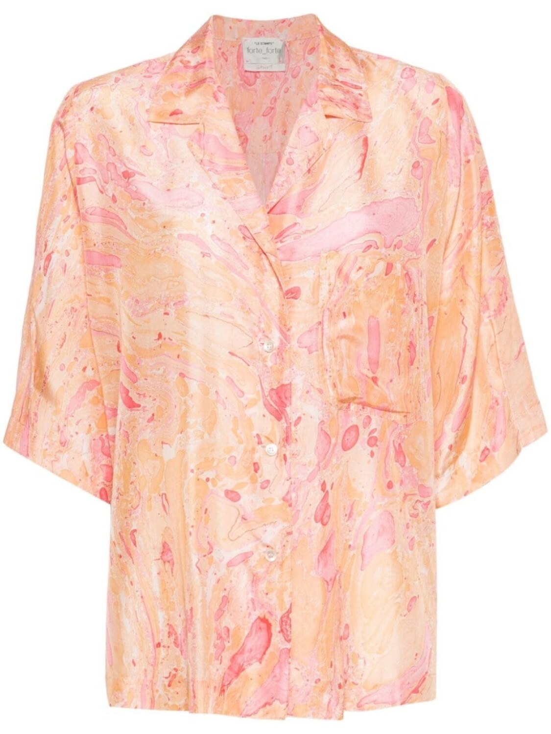

Forte Forte шелковая рубашка с абстрактным принтом, оранжевый