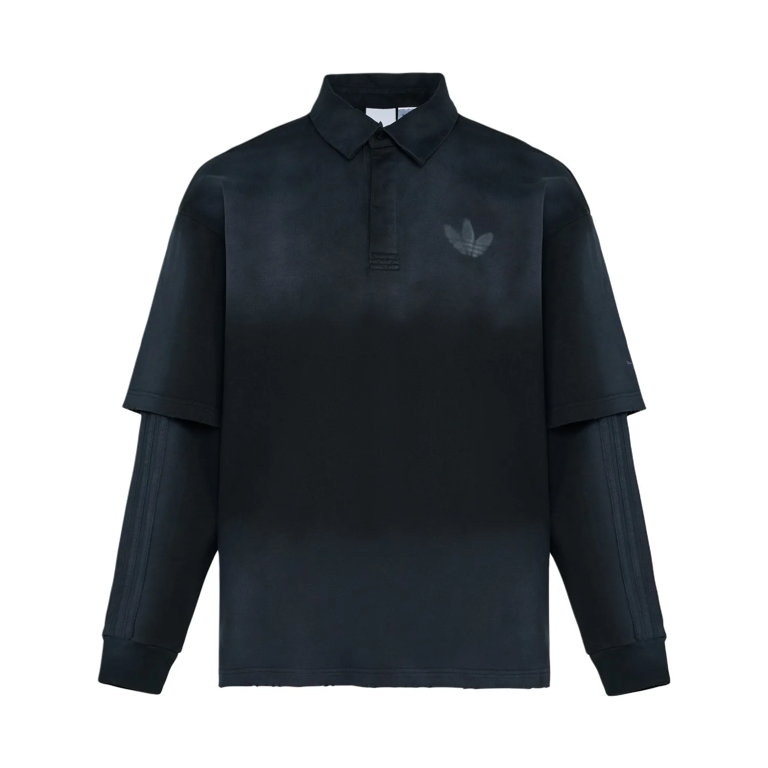 Поло с длинным рукавом 2 в 1 мужское Adidas Originals, черный