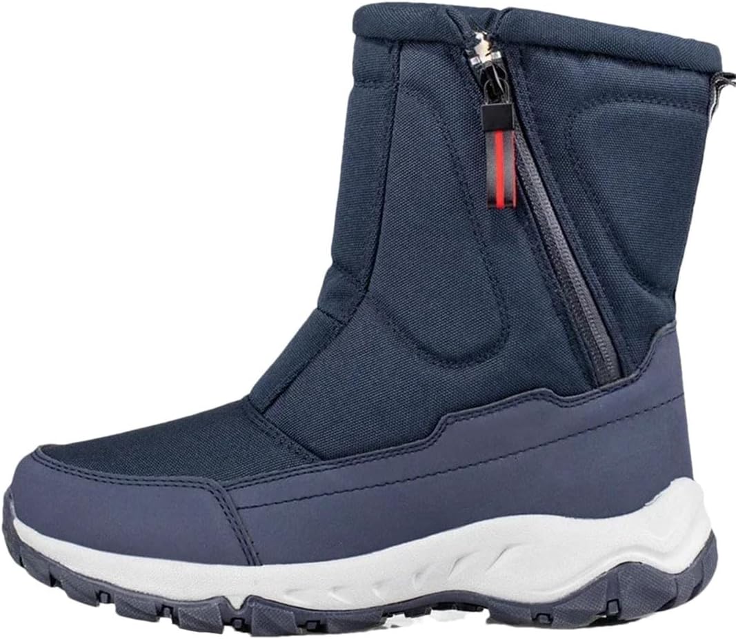 

Мужские зимние ботинки для теплого снега, ботинки средней высоты с утеплителем, плюшевые зимние ботинки для мужчин и женщин, хлопковые ботинки Generic, синий