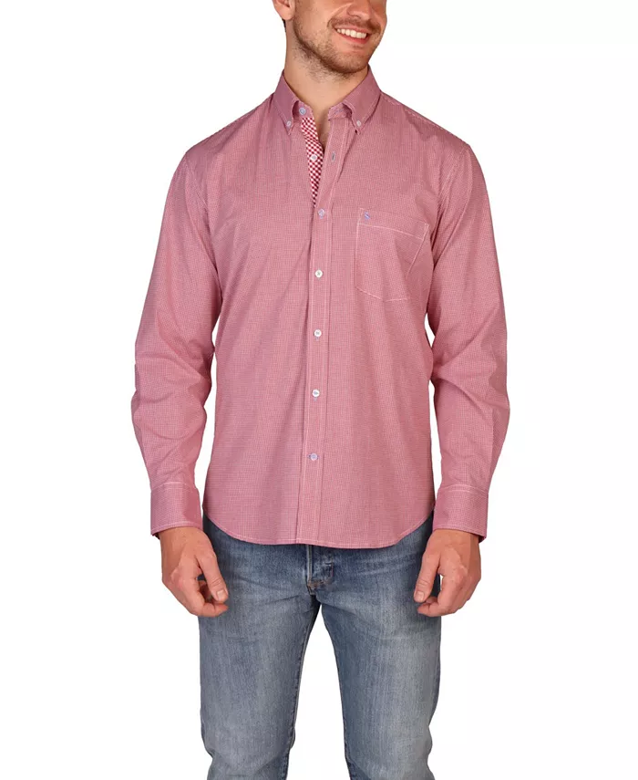 

Рубашка с длинным рукавом в мелкую клетку Tailorbyrd, красный