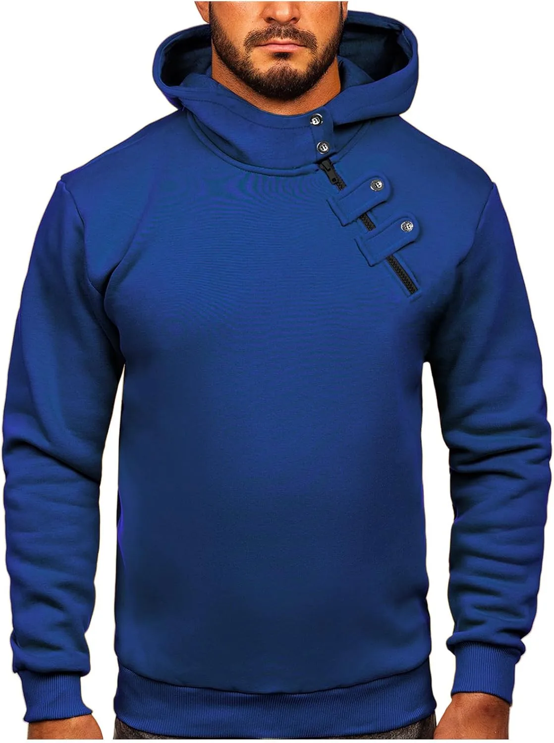 

Wankang мужская худи на четверть пуговиц с косой молнией