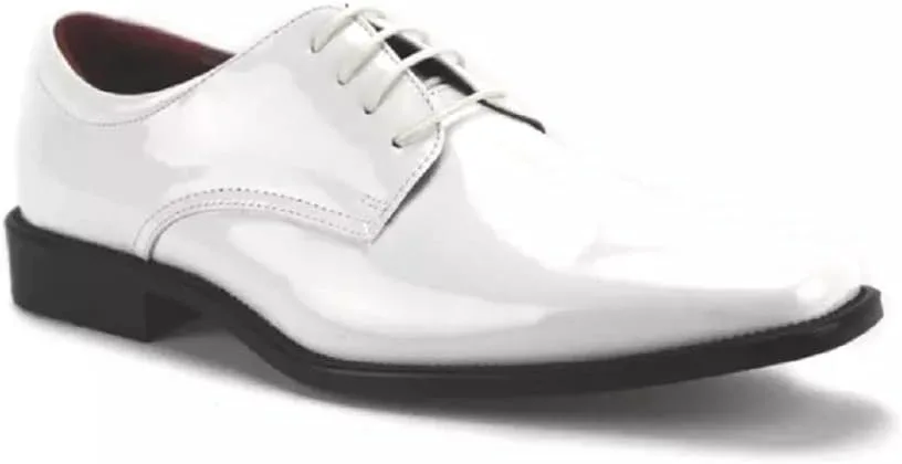 

Мужские классические черные лакированные туфли-оксфорды 86214 Jazamé, белый