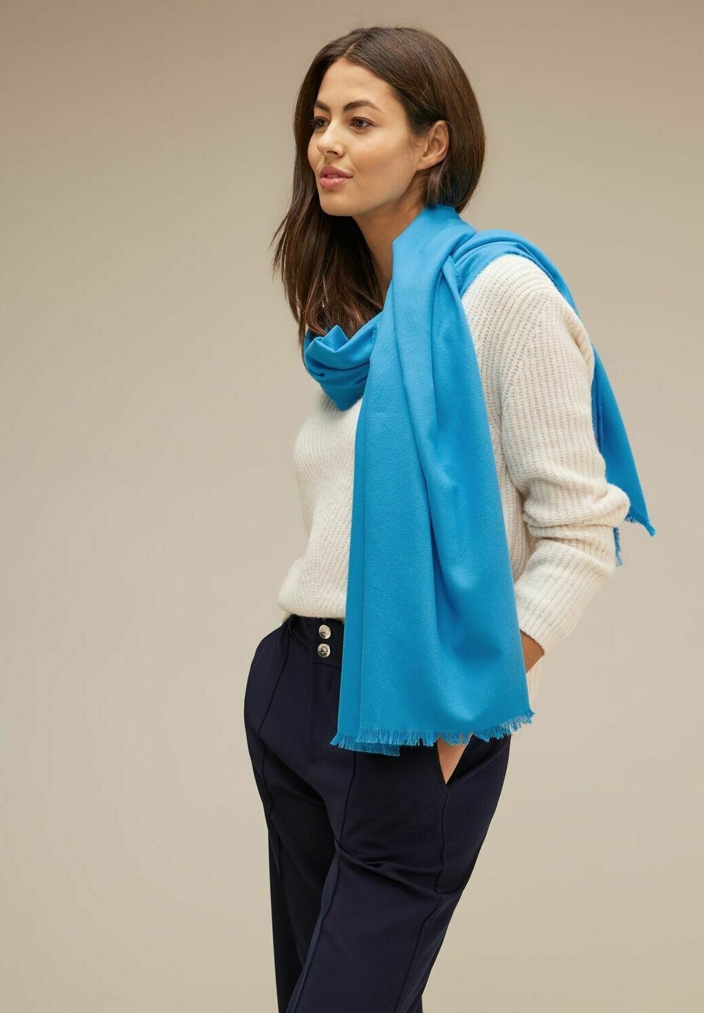 

Шарф Cosy Mit Fransen Street One, синий
