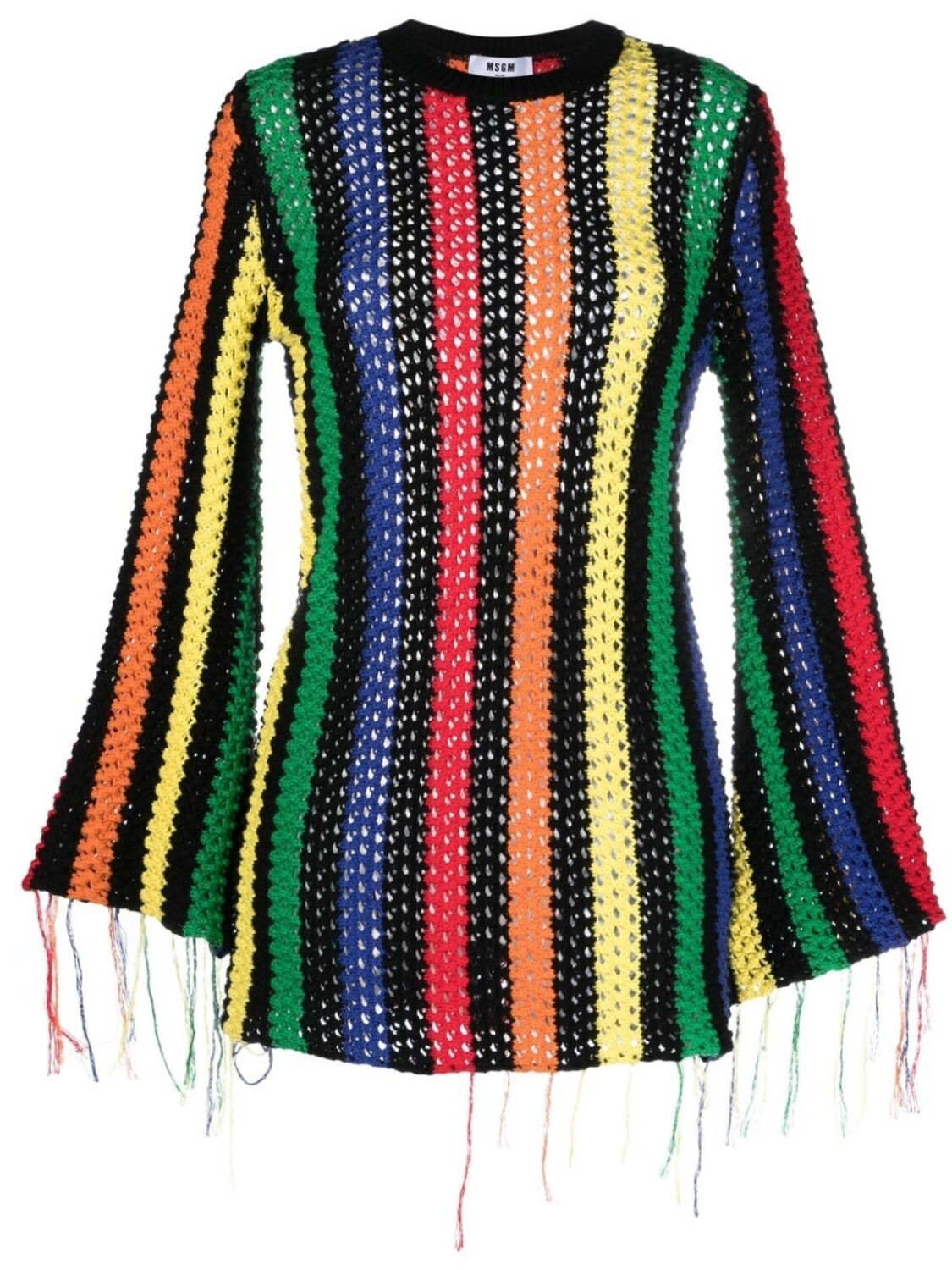 

MSGM джемпер в технике кроше в полоску, черный