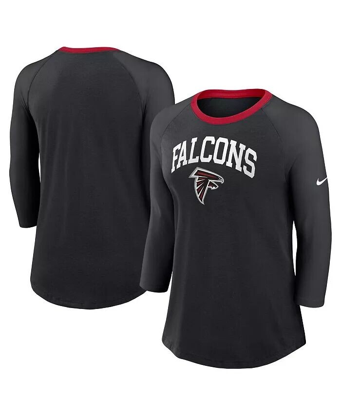 

Женская черная футболка реглан с рукавом 3/4 Atlanta Falcons Nike, черный