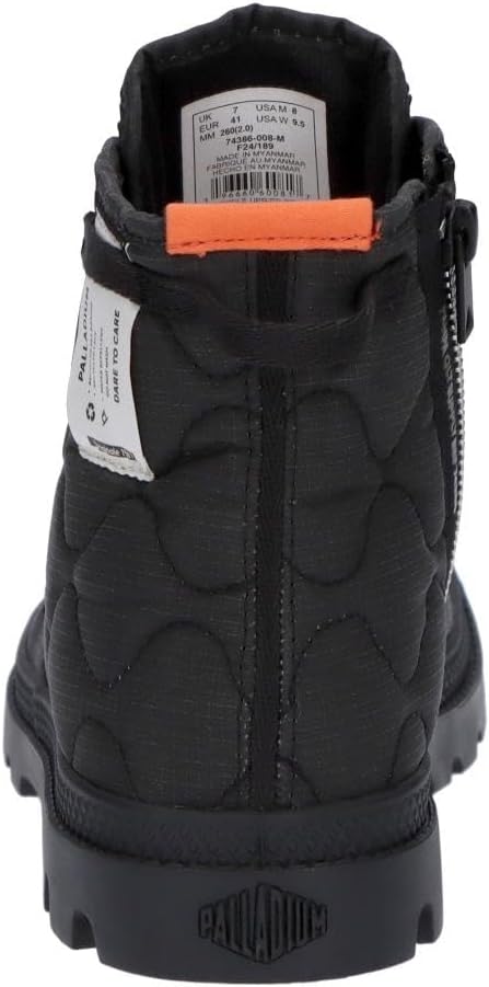 Ботинки Palladium Unisex Pampa Re-Quilted Boot с застежкой-молнией, черный — фото 3