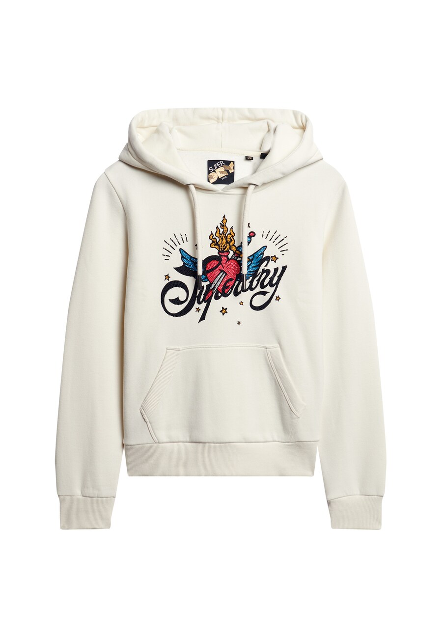 

Толстовка с капюшоном Superdry Sweatshirt Tattoo, слоновая кость