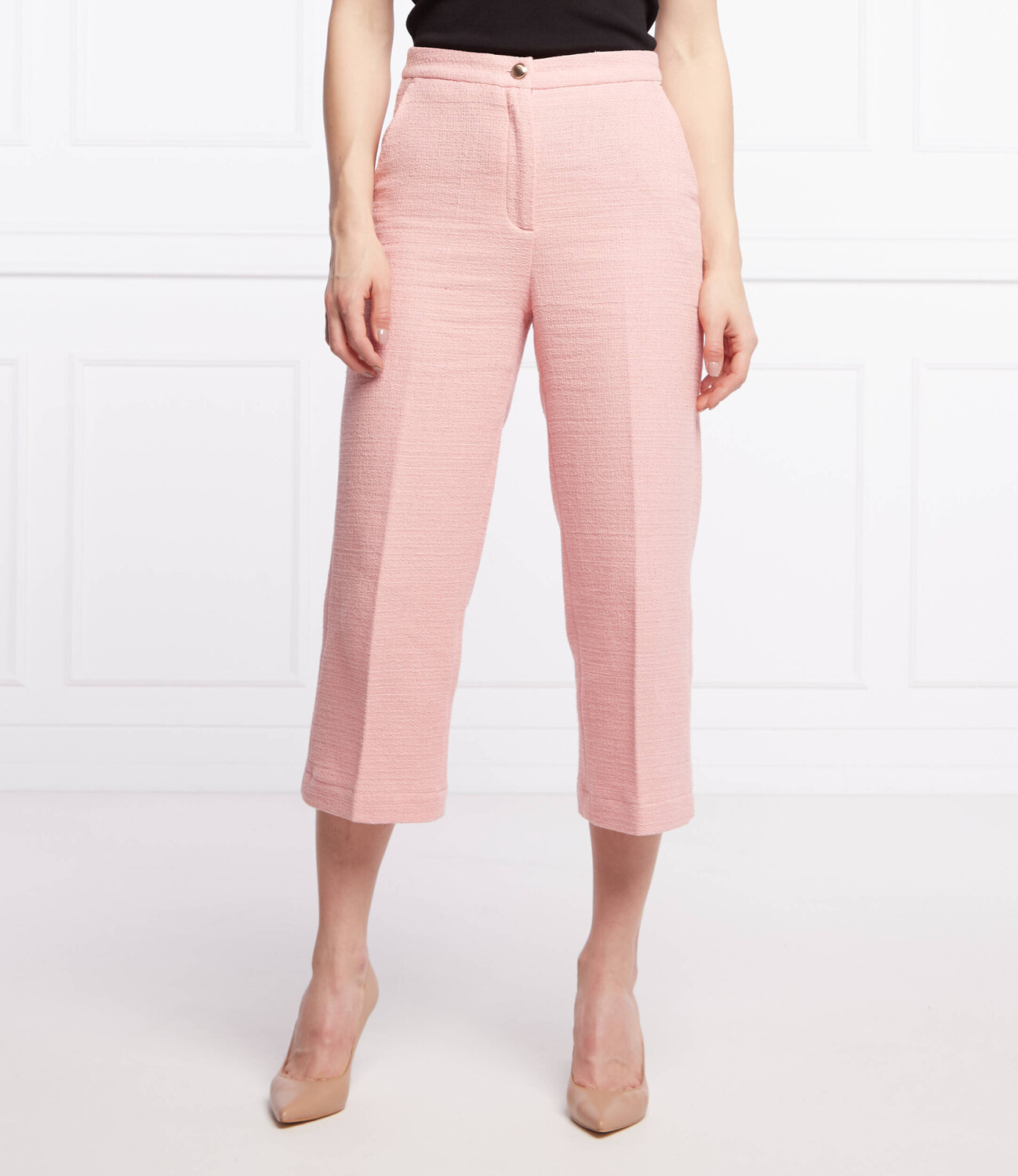 

Брюки Liu Jo flare fit mid rise, пудрово-розовый
