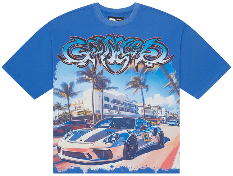 

Футболка Godspeed Car Meet Miami в цвете «Blue Wash», Серый, Футболка Godspeed Car Meet Miami в цвете «Blue Wash»