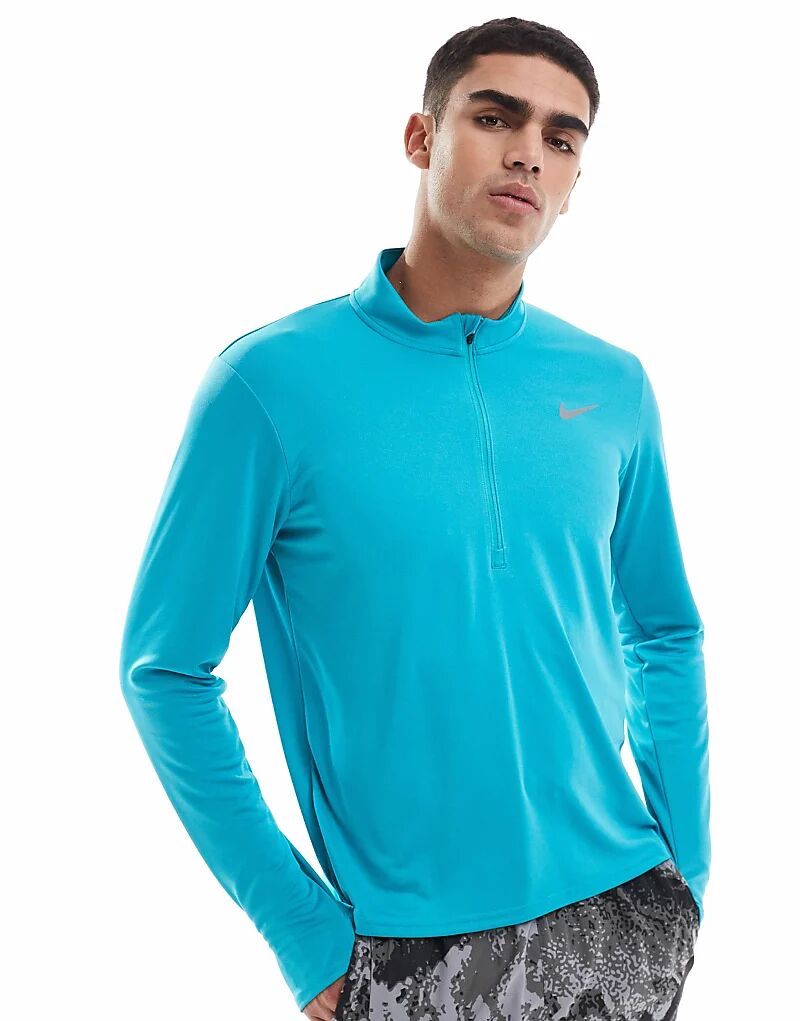 

Топ Pacer Dri-FIT с застежкой-молнией 1/4 бирюзового цвета Nike Running