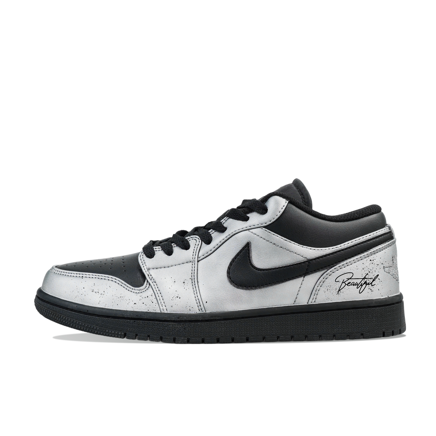 Air 1 Vintage баскетбольные кроссовки мужские Low top Jordan, серебряный черный — фото 3