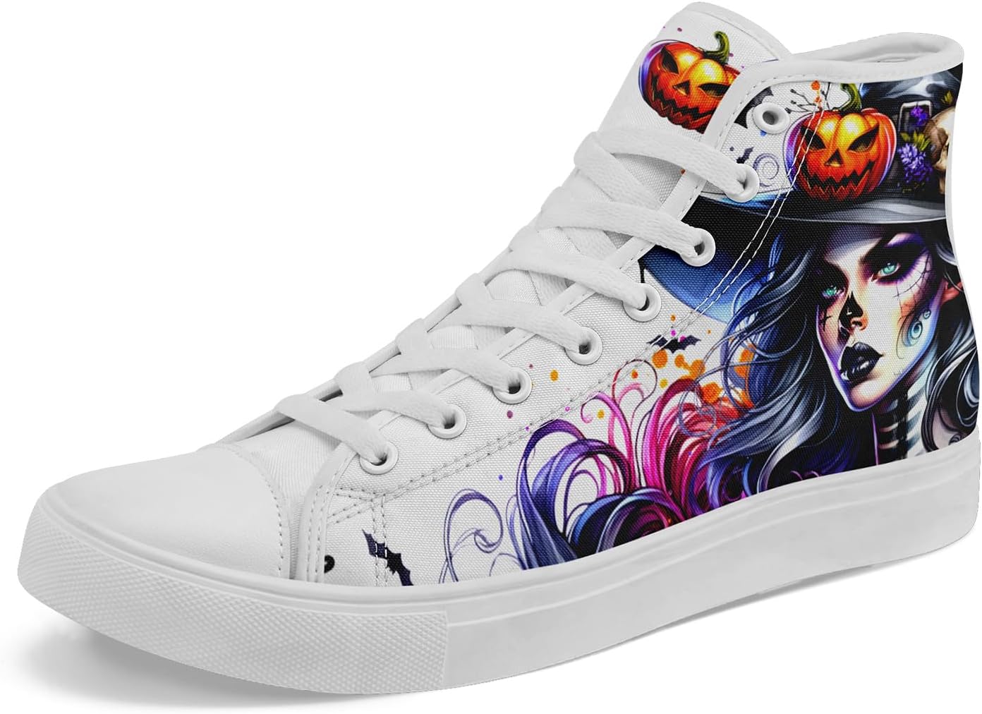 

Стильные высокие кеды из канвы для мужчин и женщин с дизайнами тыквы и призрака, праздничный подарок, легкая и дышащая обувь Coolcustomize, белый/оранжевый/фиолетовый/розовый/серый