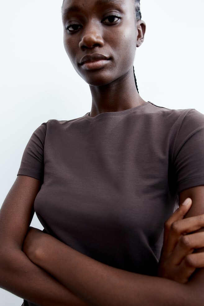 

Футболка, облегающая фигуру H&M, серый