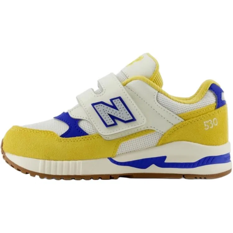 Детские кроссовки для бега с широкой колодкой NB 530 New Balance, White/Yellow/Blue