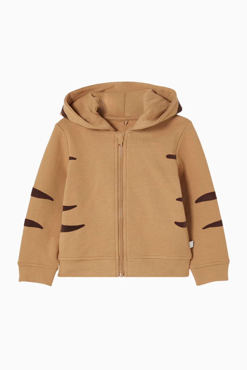 Худи на молнии с принтом тигра из хлопка Stella McCartney
