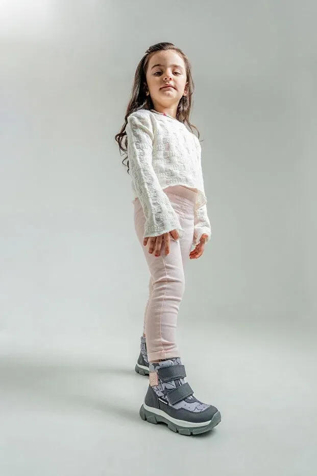 Детские ботинки для девочек водонепроницаемые Boots Mnpc, Gray — фото 2