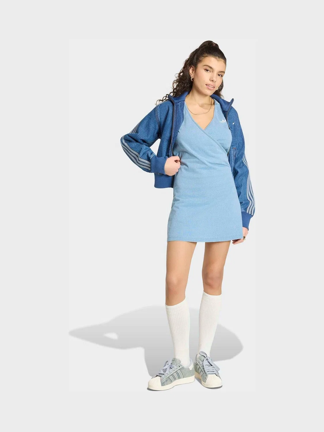 Платье джинсовое, модель Season 5, adidas Originals, светло-голубой деним — фото 3
