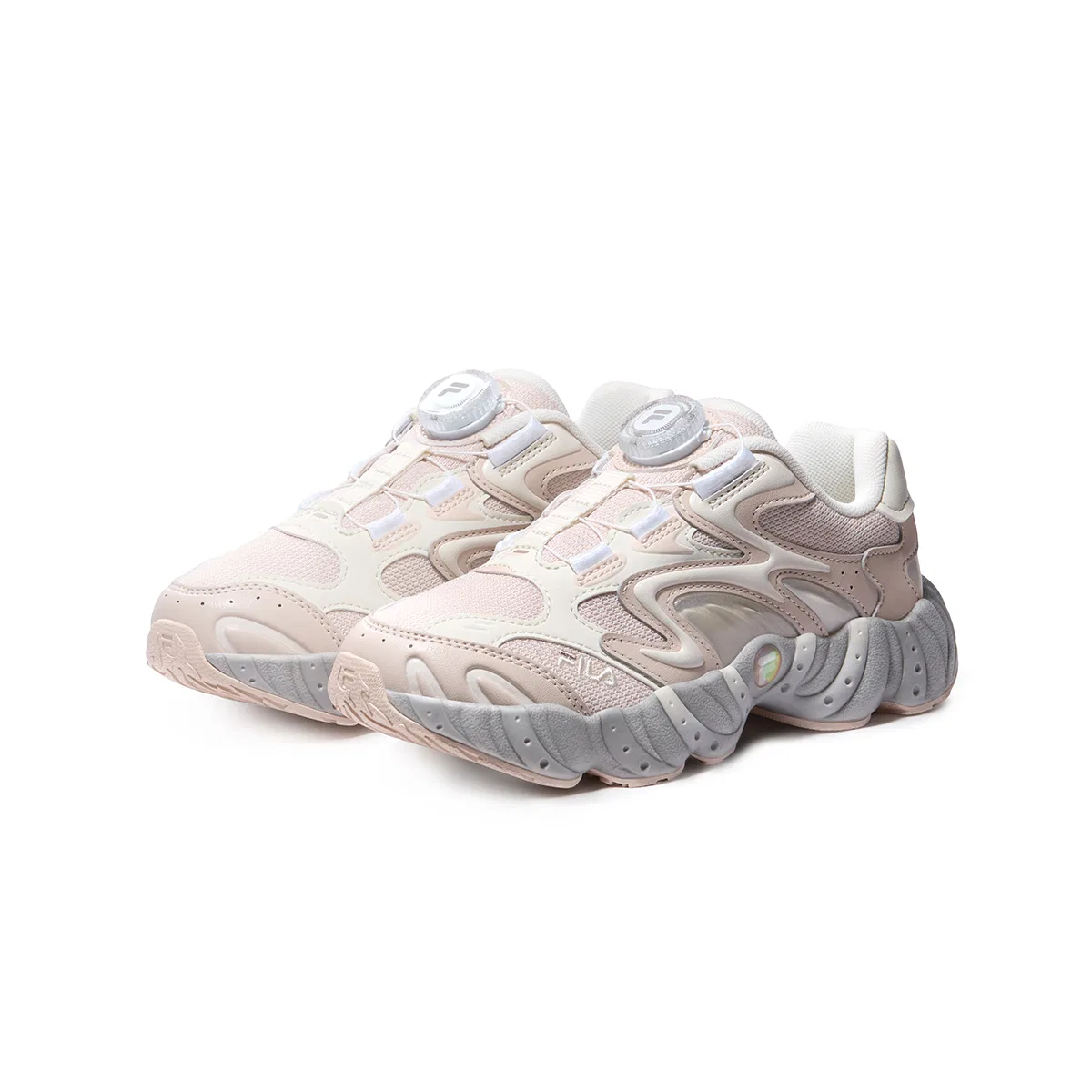 Детские кроссовки с принтом FILA KIDS, Nude Brown Pink/Mushroom Grey — фото 4