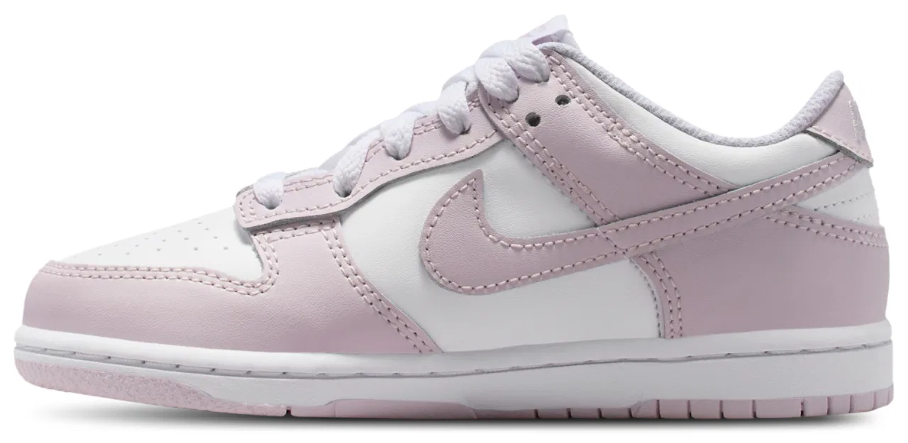 Кроссовки для девочек Dunk Low Nike, цвет White/Light Violet — фото 2