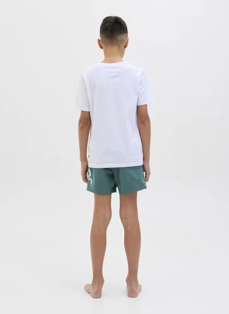 Jack & Jones Junior Шорты для плавания с логотипом, зеленый — фото 2