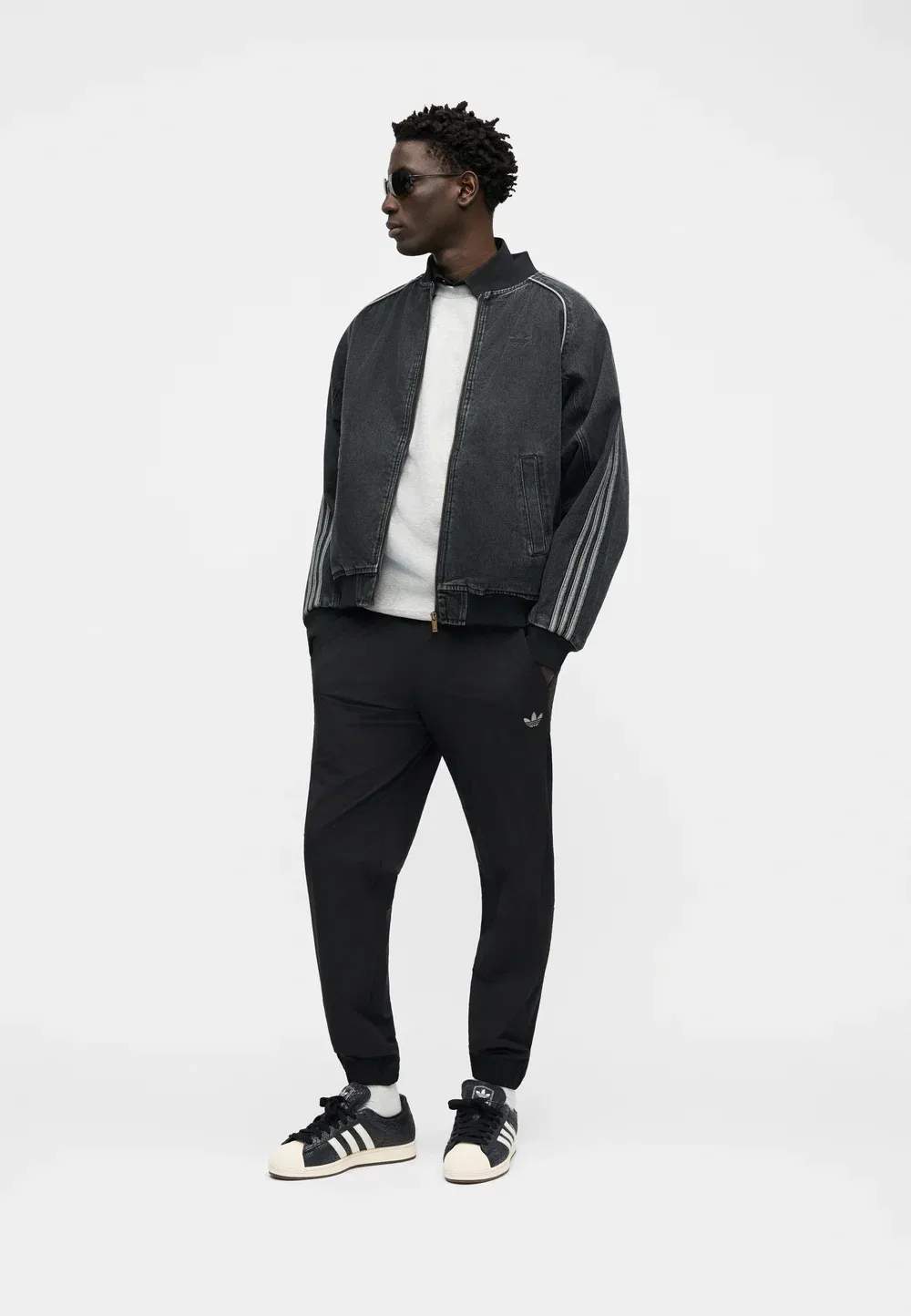 Джинсовая куртка унисекс Adidas Originals, True Black Denim — фото 3