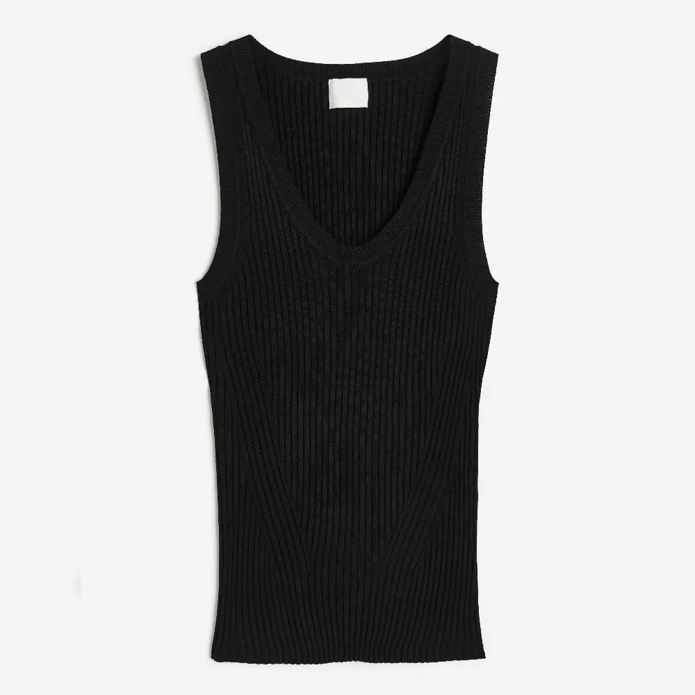 

Топ H&M Rib-knit Tank, черный