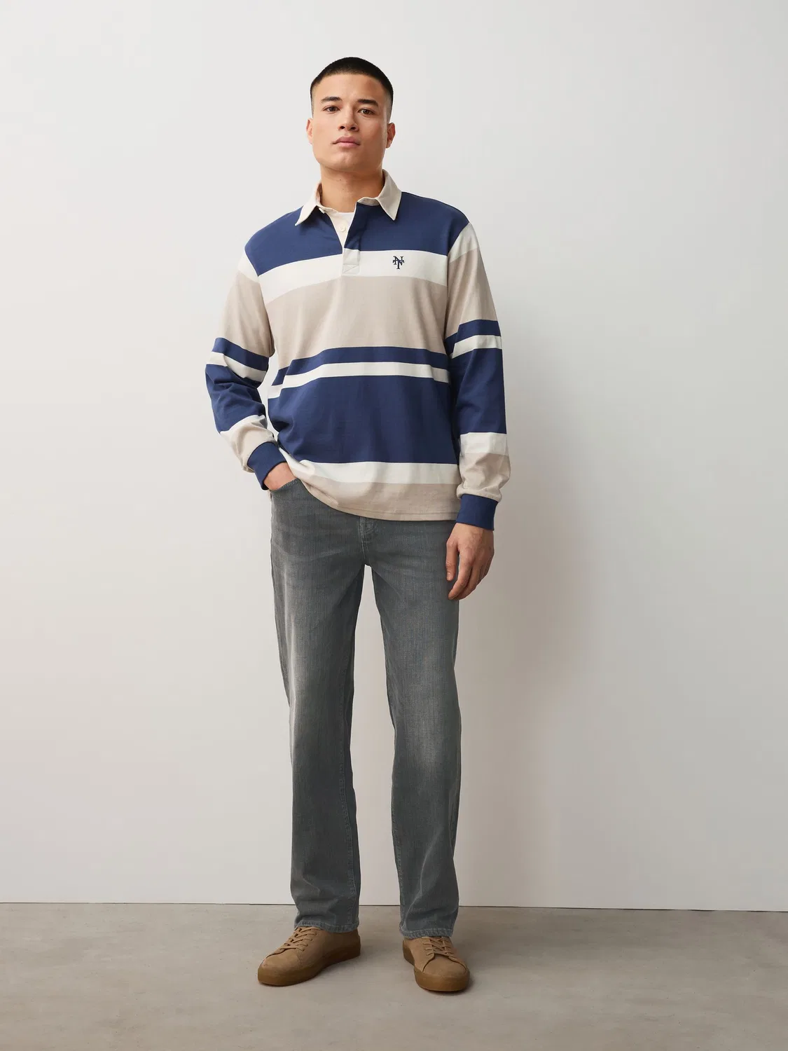 Джинсы прямого кроя Relaxed Fit Classic Stretch Next, светло-серый — фото 2