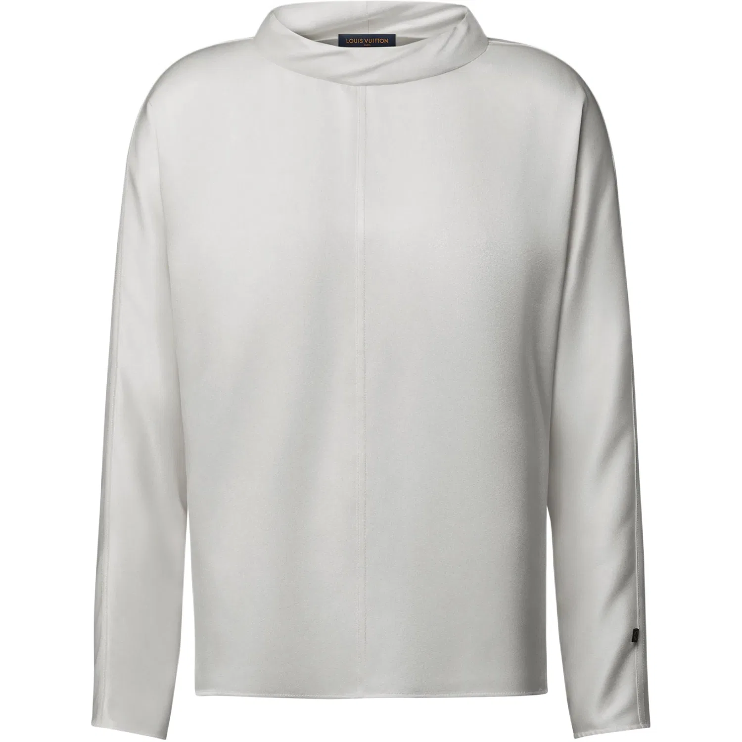 Женская рубашка с монограммой, белая, прямой крой, воротник-стойка, LOUIS VUITTON, White