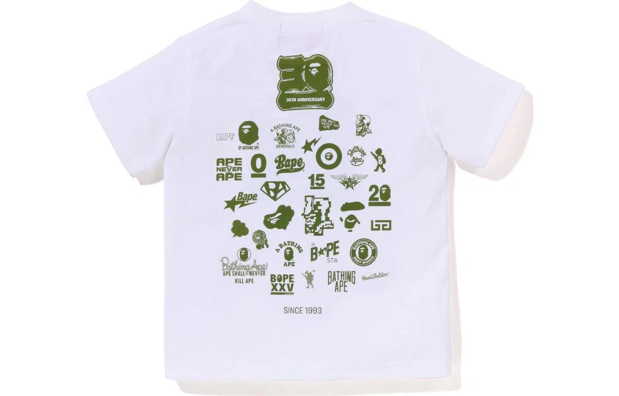 Футболка с круглым вырезом, A BATHING APE, Green White — фото 4