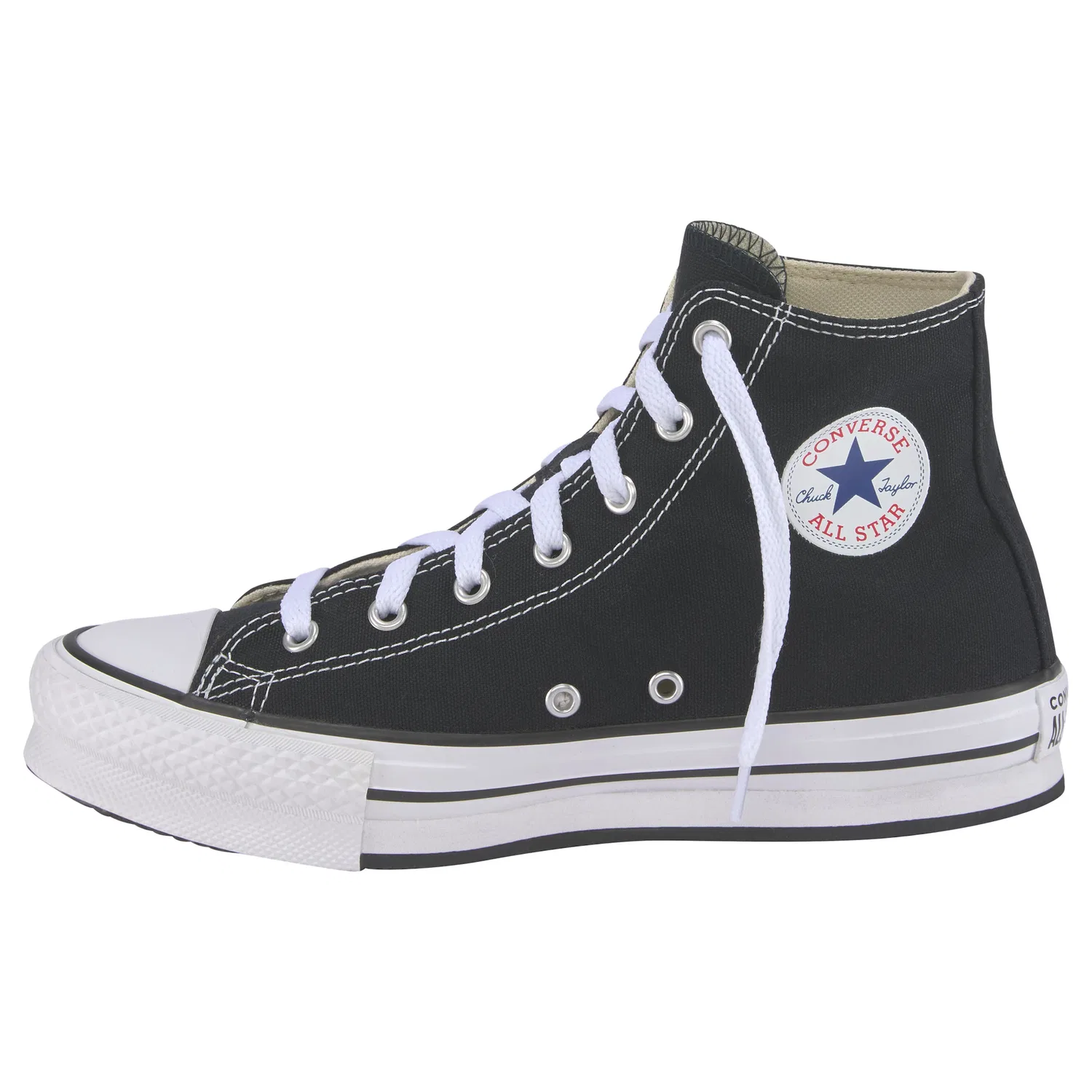 Детские кроссовки на платформе со шнуровкой Converse, Black/White — фото 3