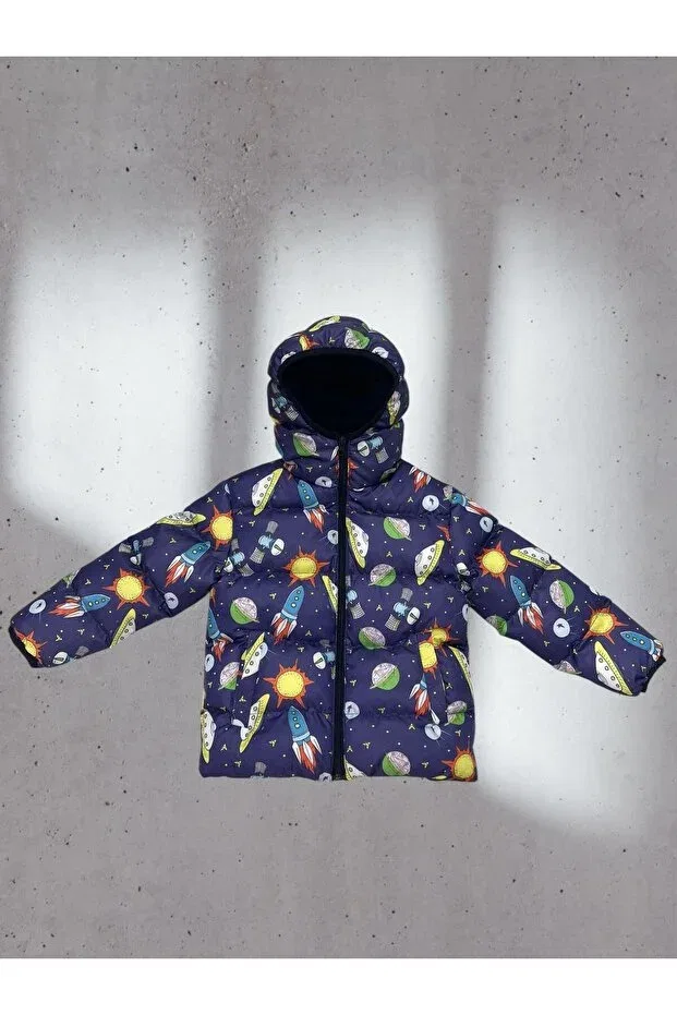 Детский зимнее пуховик с принтом Outriverkids, Digital Printed