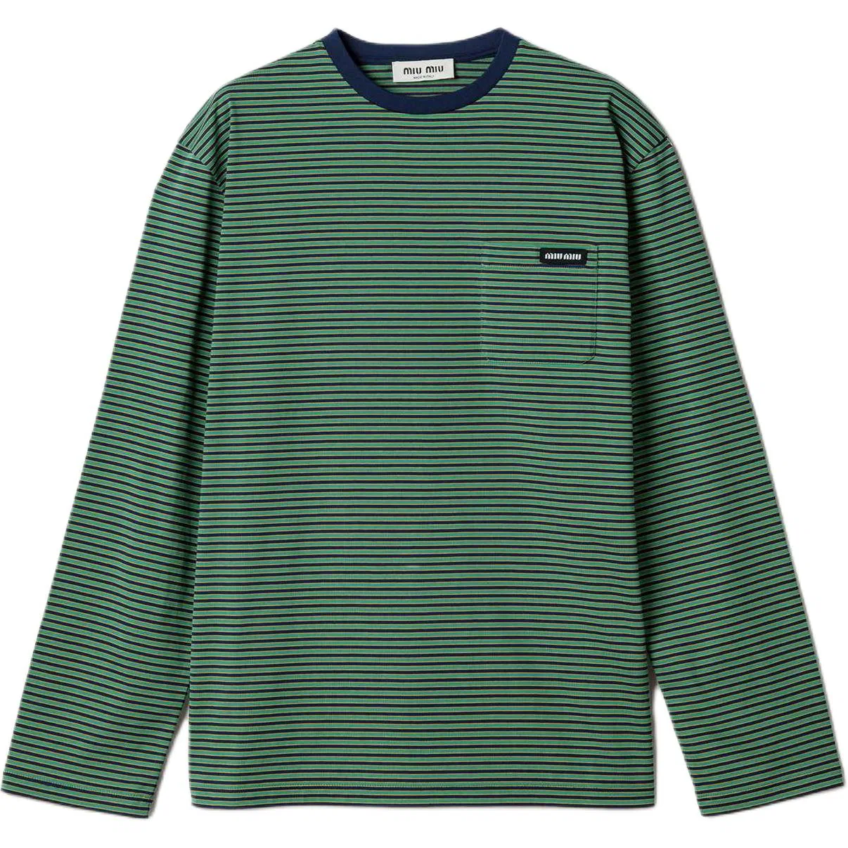Женская футболка с круглым вырезом MIU MIU, Blue Green