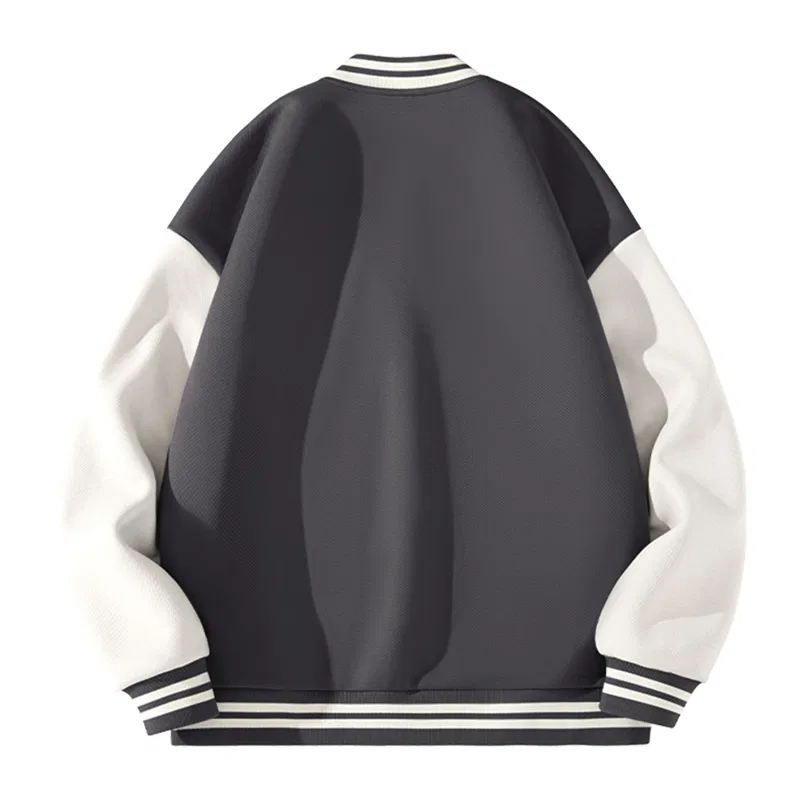 Детская бейсбольная куртка с начесом Freehand Chest Logo, MINISO, Black — фото 4