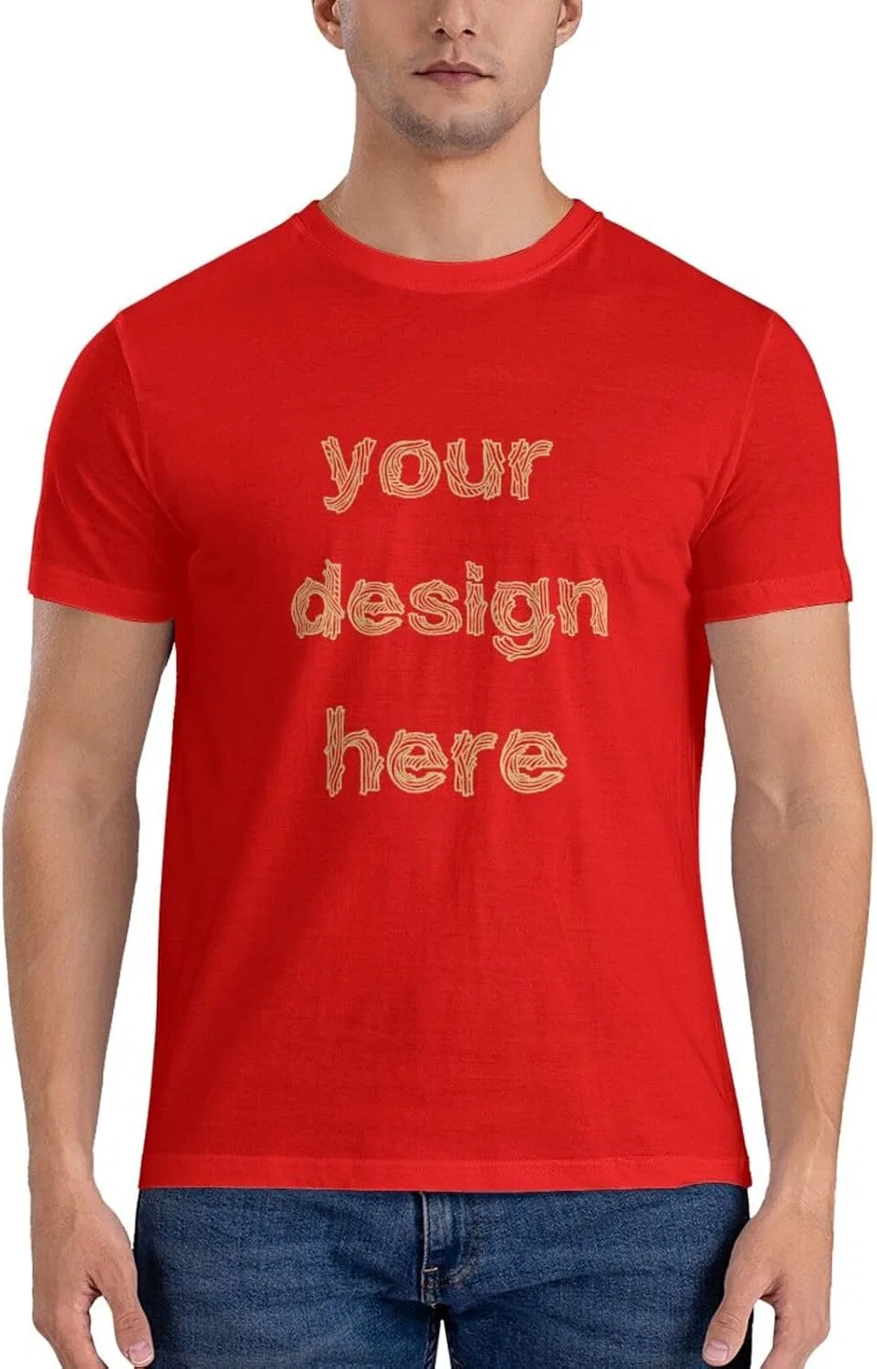Мужская приталенная футболка с клетчатым узором Custom Shirts, Red