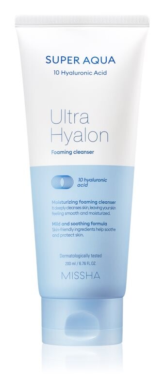 

Увлажняющая очищающая пена Missha Super Aqua 10 Hyaluronic Acid