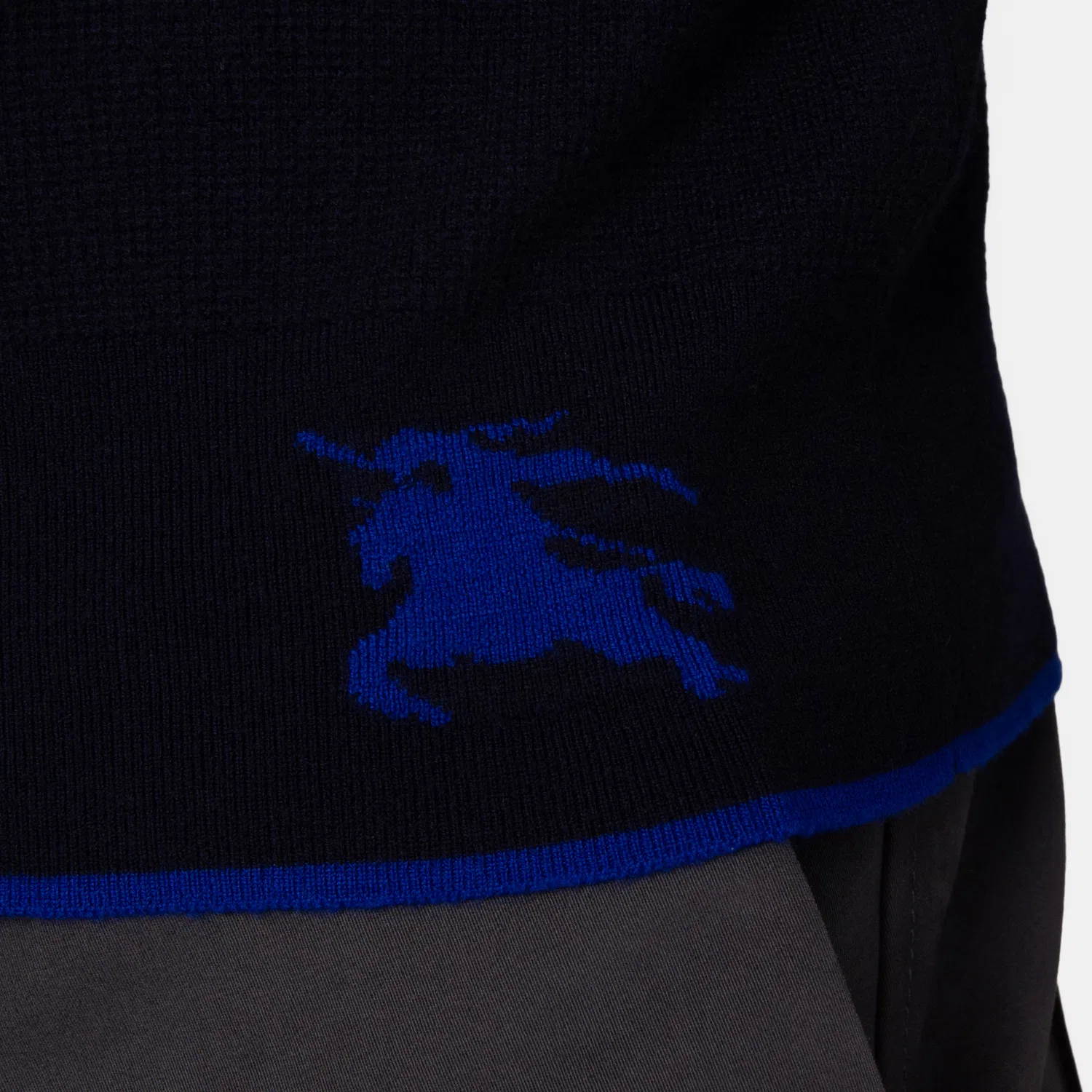 Кардиган шерстяной с V-образным вырезом Equestrian Knight Wool Cardigan Burberry, Navy — фото 2