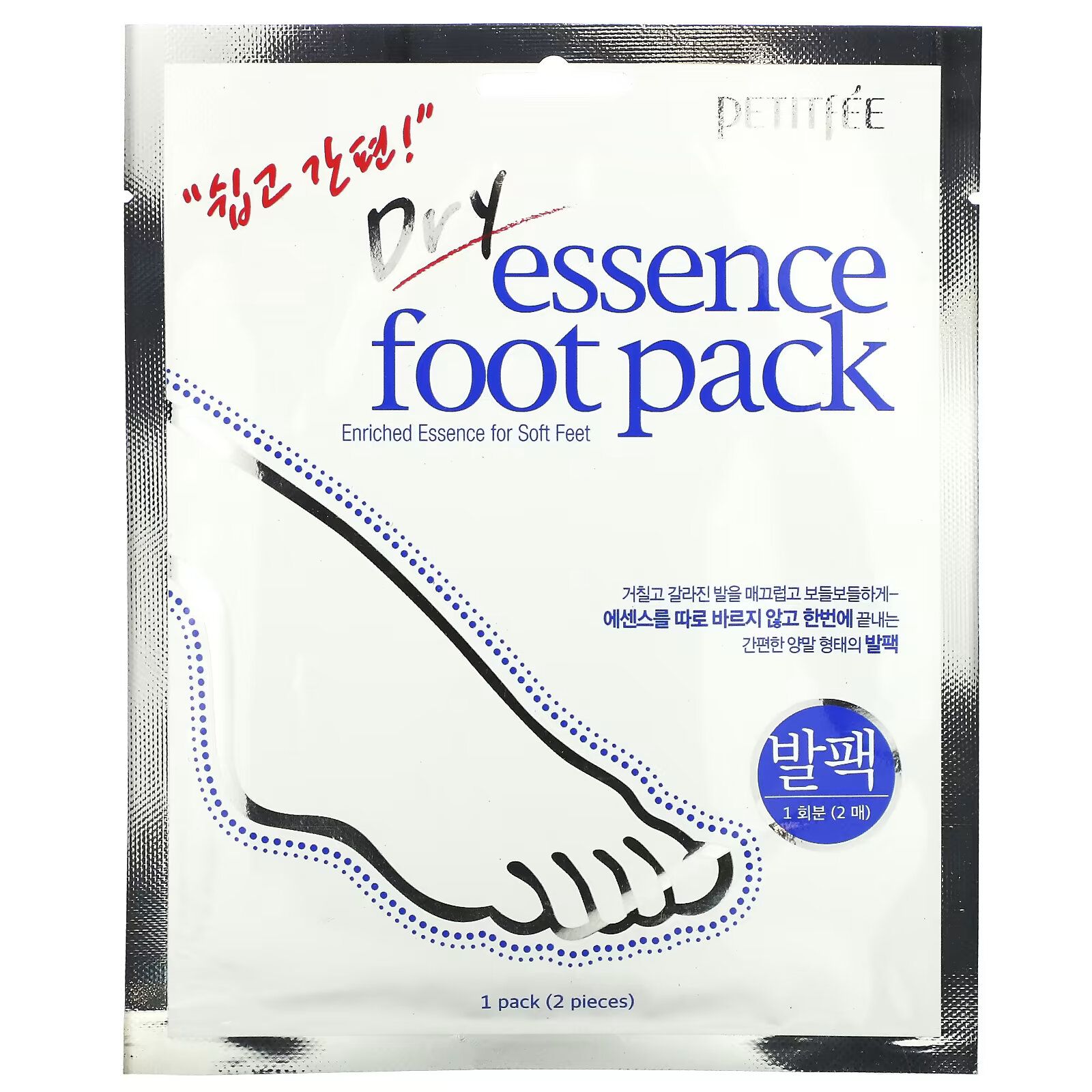 

Petitfee, Dry Essence Foot Pack, маска для ног, 1 пара