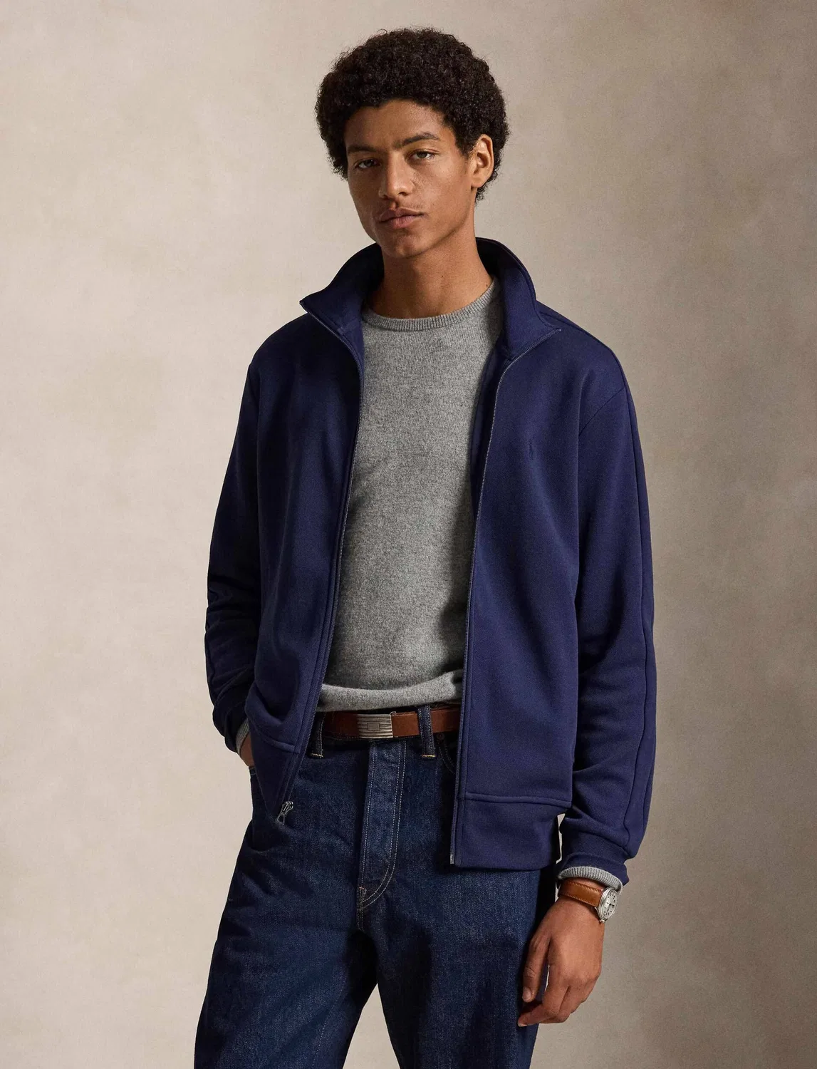 Худи с молнией Polo Ralph Lauren, темно-синий