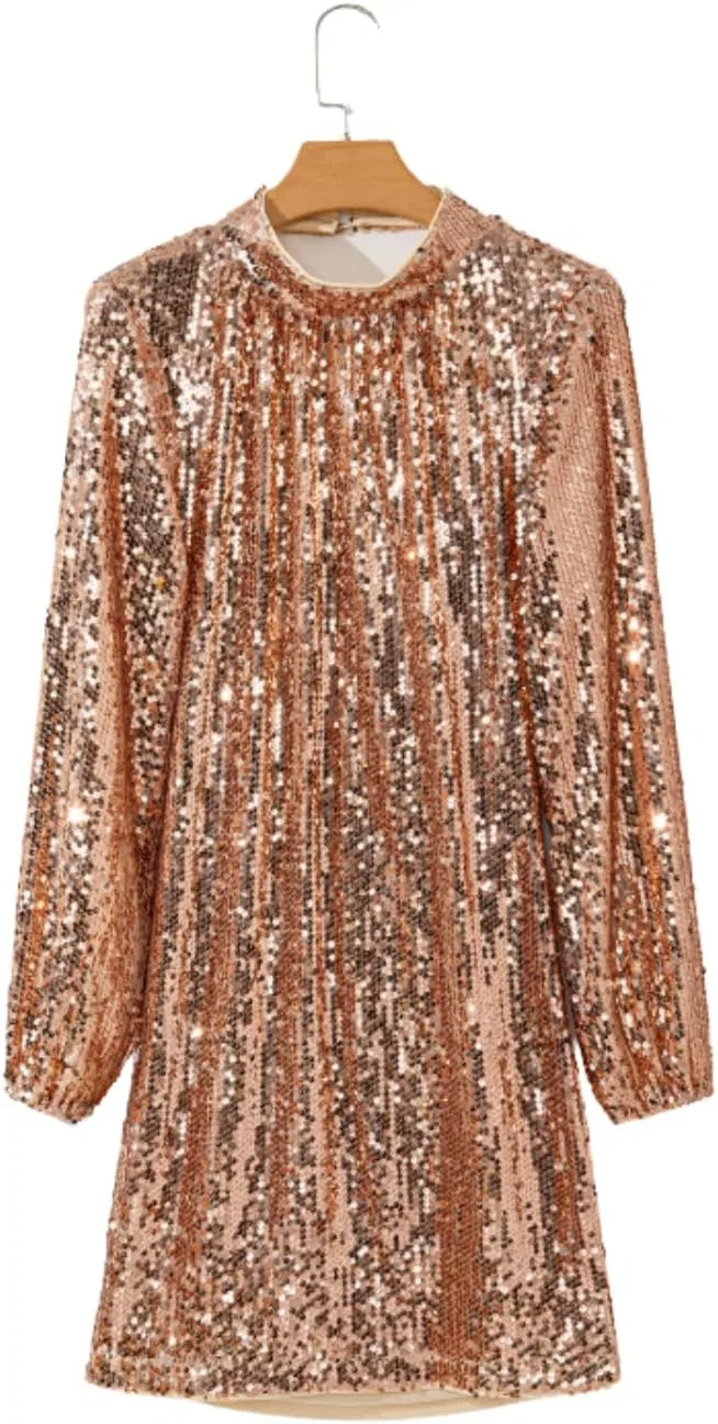 Женское мини-платье с блестками с открытой спиной Global Fashions GC, Gold — фото 4