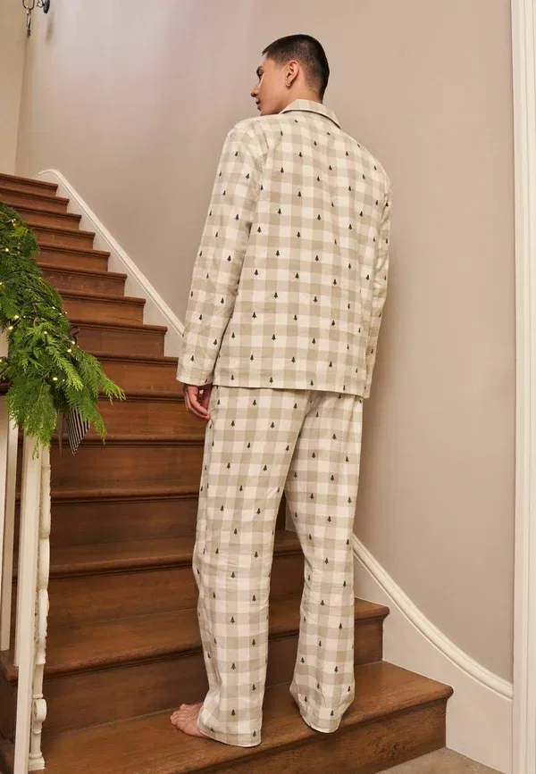Пижамный комплект с клетчатым принтом Regular fit - check set - pyjama set Next neutral, нейтральный — фото 2
