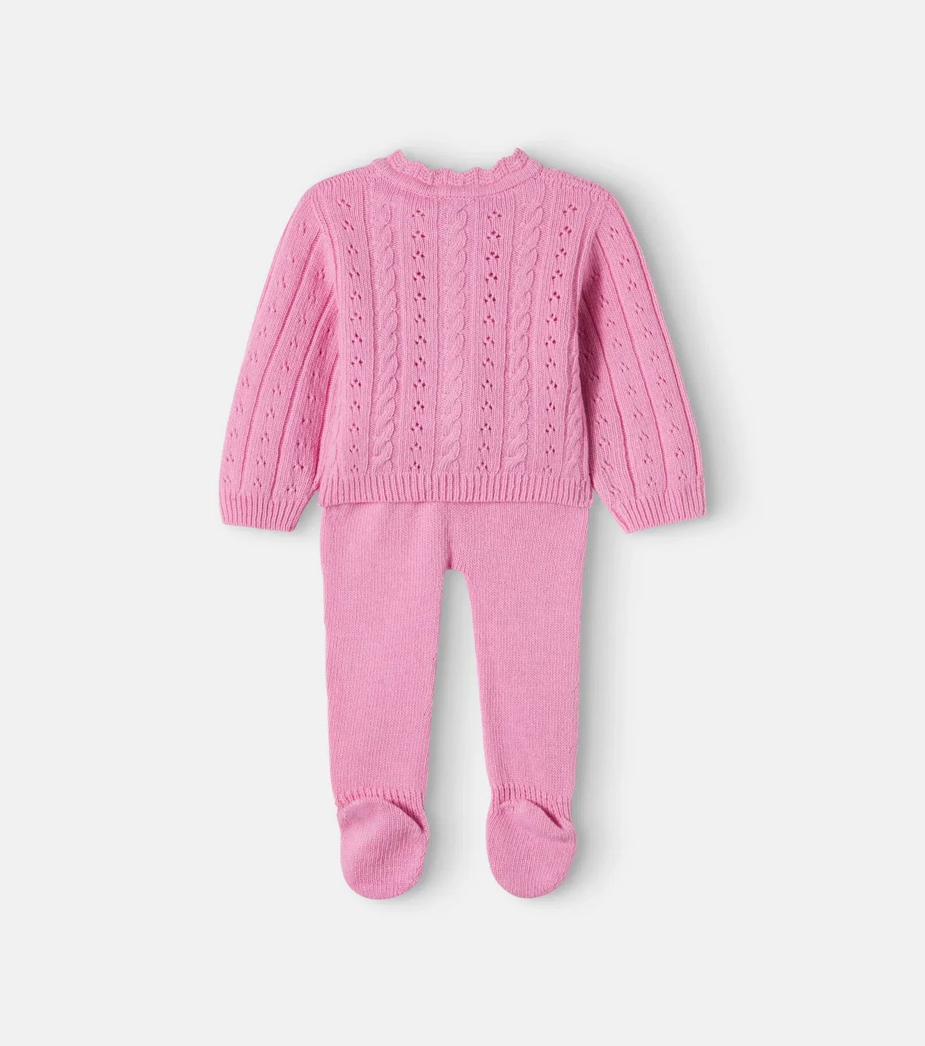 Комплект из кардигана и леггинсов Candy Pointelle Knit Bebe Organic, розовый — фото 2