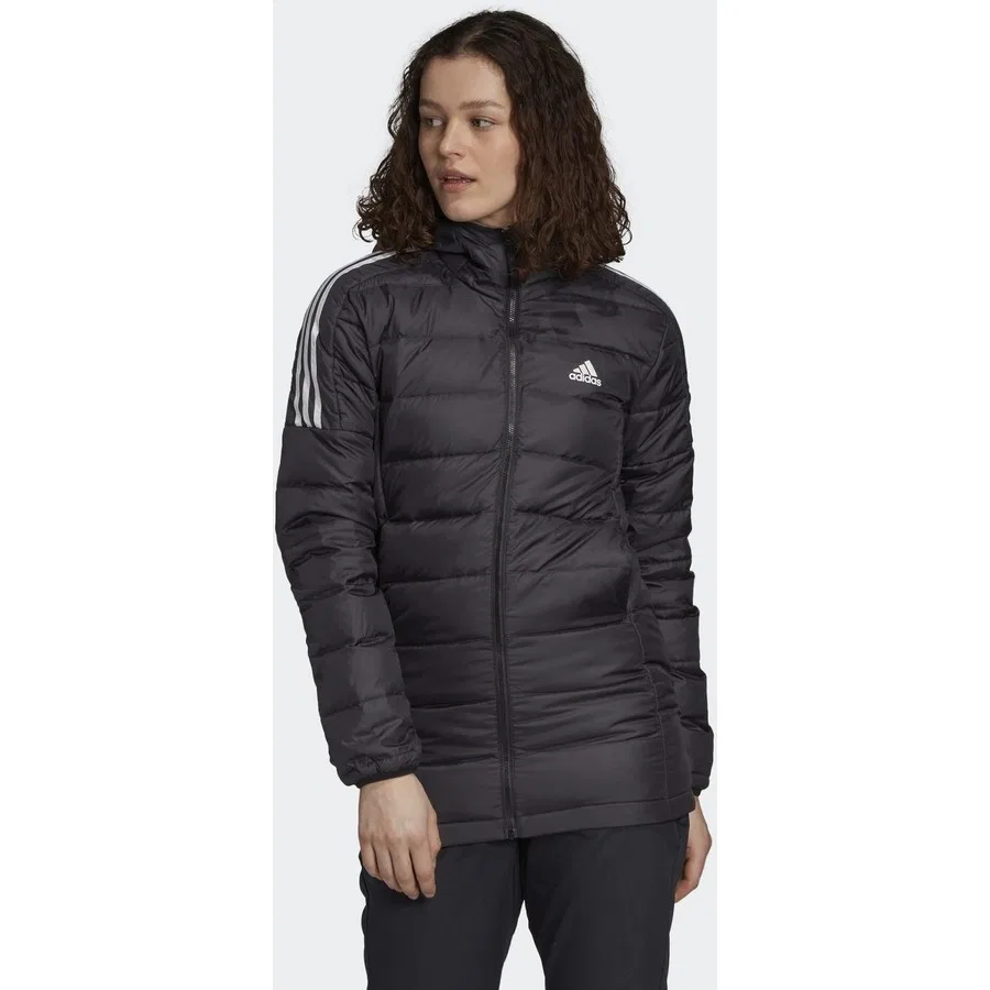 Куртка спортивная с длинным рукавом adidas Essentials Долгополая парка, Черный — фото 2