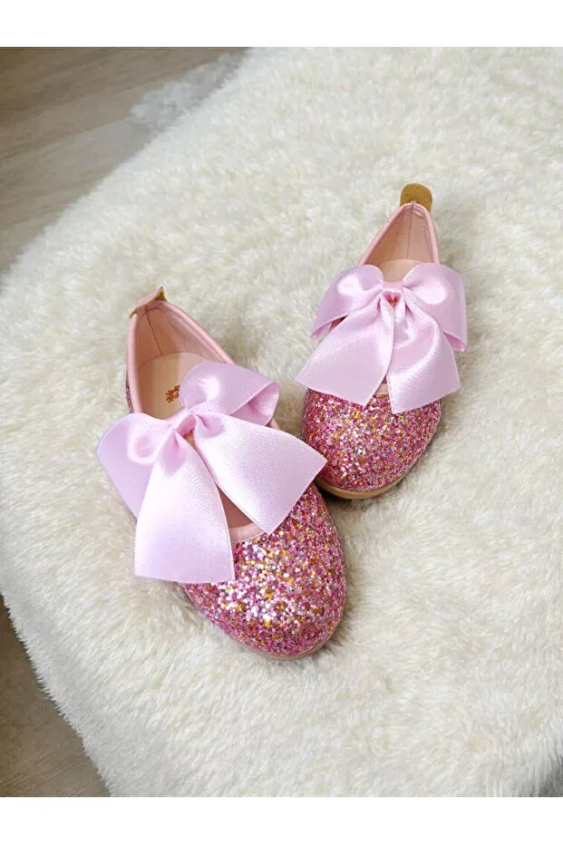 Детские балетки для девочек с бантом Patik Bebe, Pink