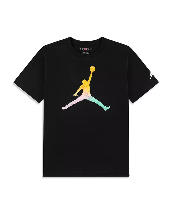 Детская футболка для мальчиков с принтом Jordan Tie Dye Jumpman, черный